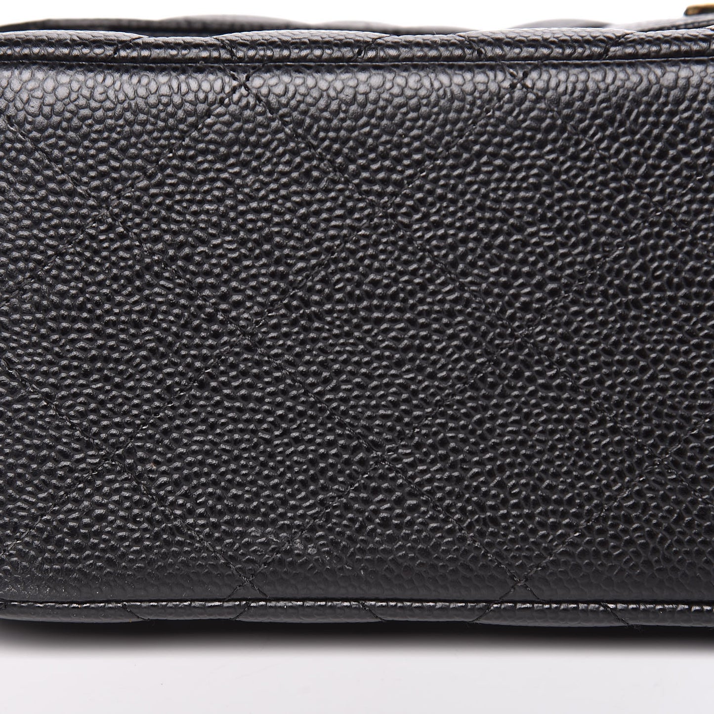 Caviar Quilted Jumbo Double Flap Black