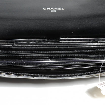 Chanel Patent Quilted Travel Wallet Black 5 of 7