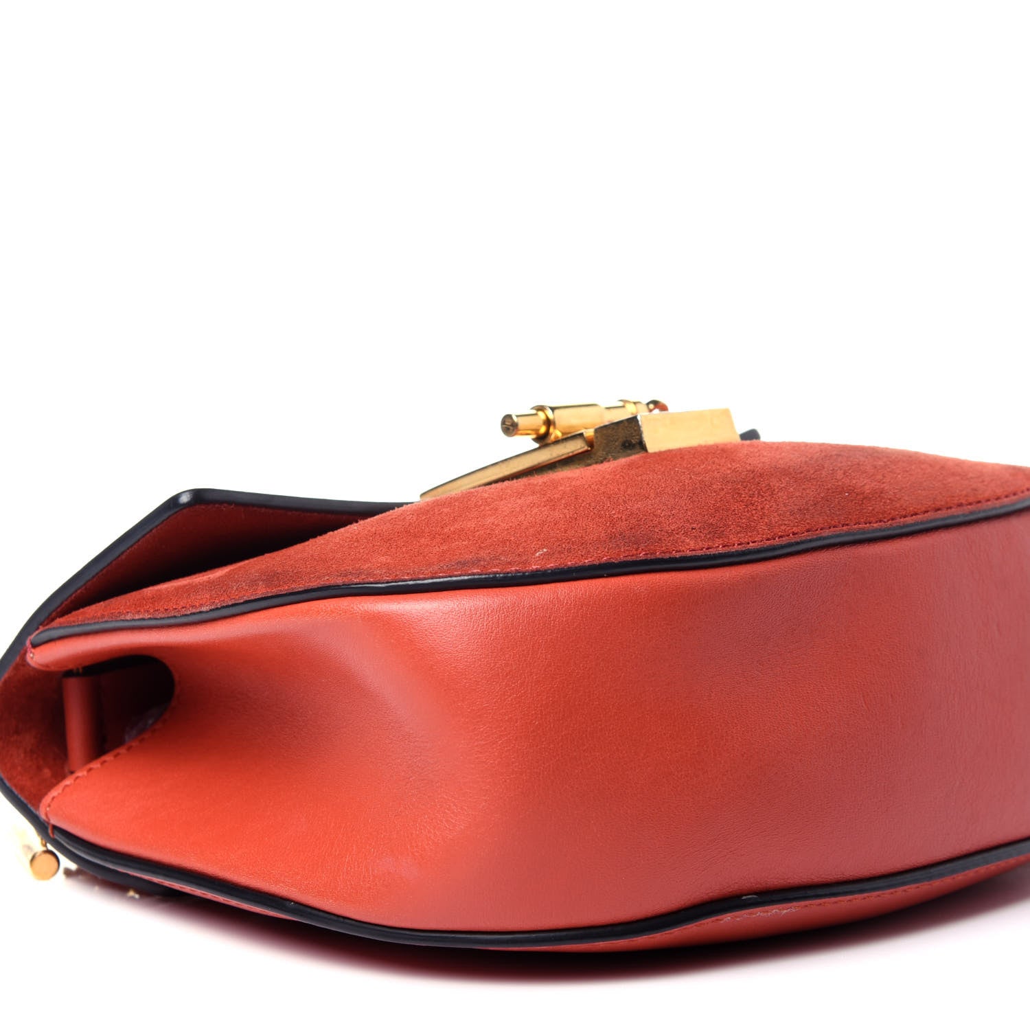 Chloe Lambskin Suede Calfskin Mini Drew Shoulder Bag Poppy 7 of 13