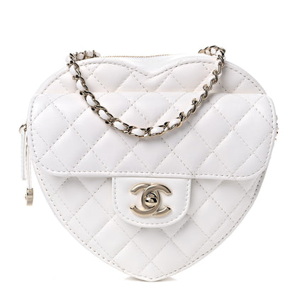 Chanel Lambskin Quilted CC In Love Heart Bag White 1 of 10