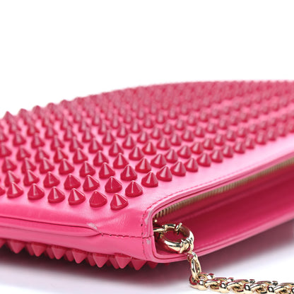 Christian Louboutin Calfskin Spikes Loubiposh Chain Clutch Fuchsia 10 of 11
