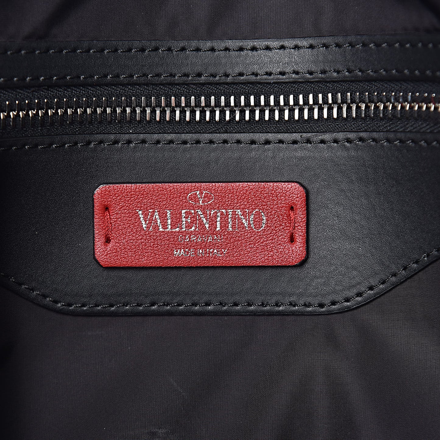 Shiny Canvas VLTN Medium Messenger Bag Black