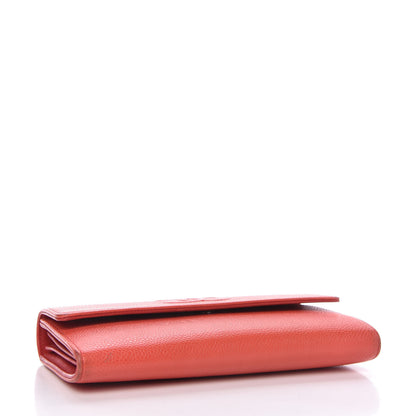 Chanel Caviar Timeless CC Large Gusset Flap Wallet Light Red 4 of 13