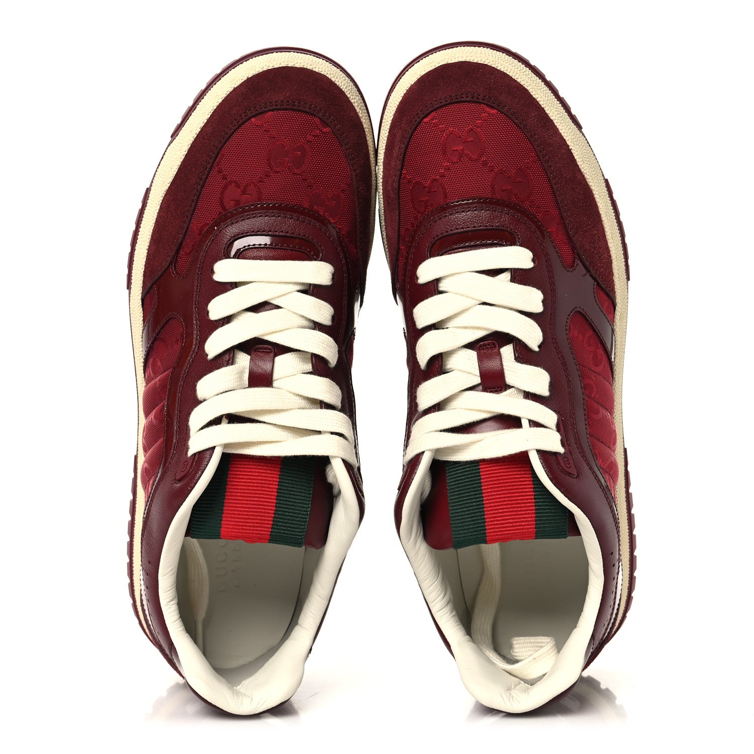 Gucci Calfskin GG Monogram Re-Web Womens Sneakers 40.5 Rosso Ancora 2 of 10