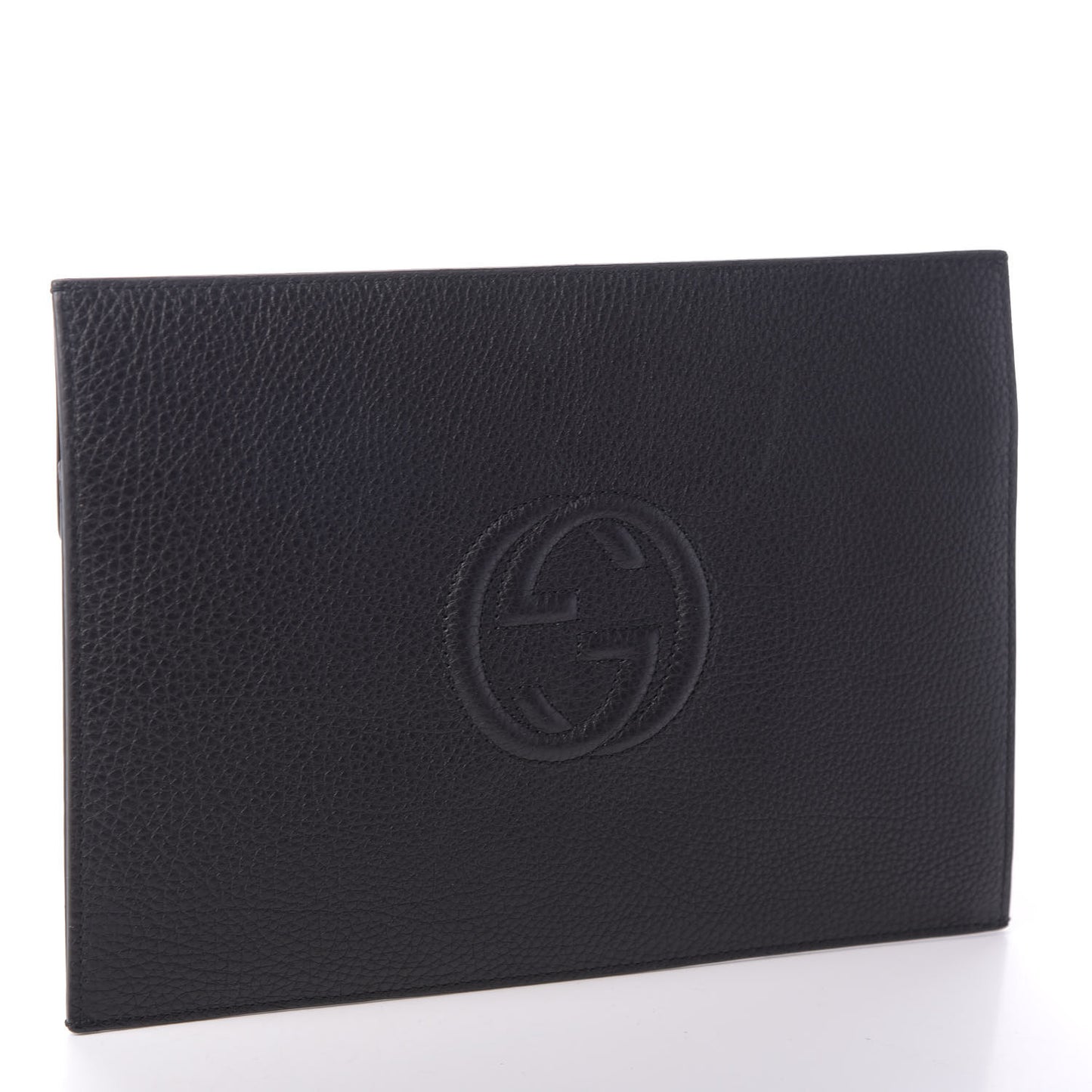 Pebbled Calfskin Soho Document Holder Black