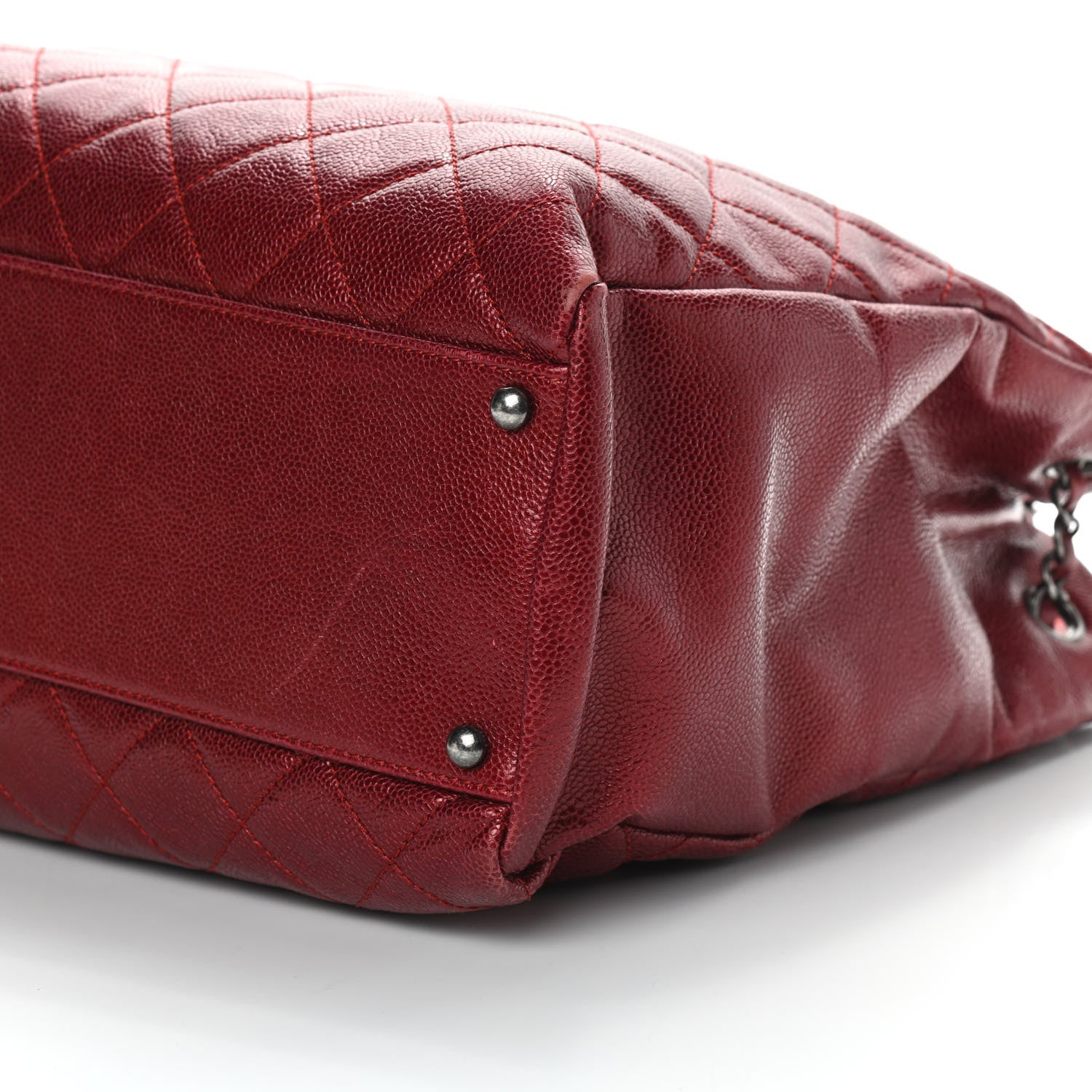 Chanel Iridescent Caviar Quilted Tall Chic Shopping Tote Red 8 of 8