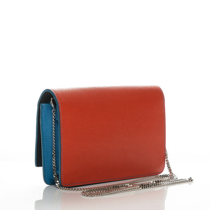 Fendi Vitello Elite Crystal Monster Eyes Tube Wallet On Chain Blue Royal Multicolor 3 of 6