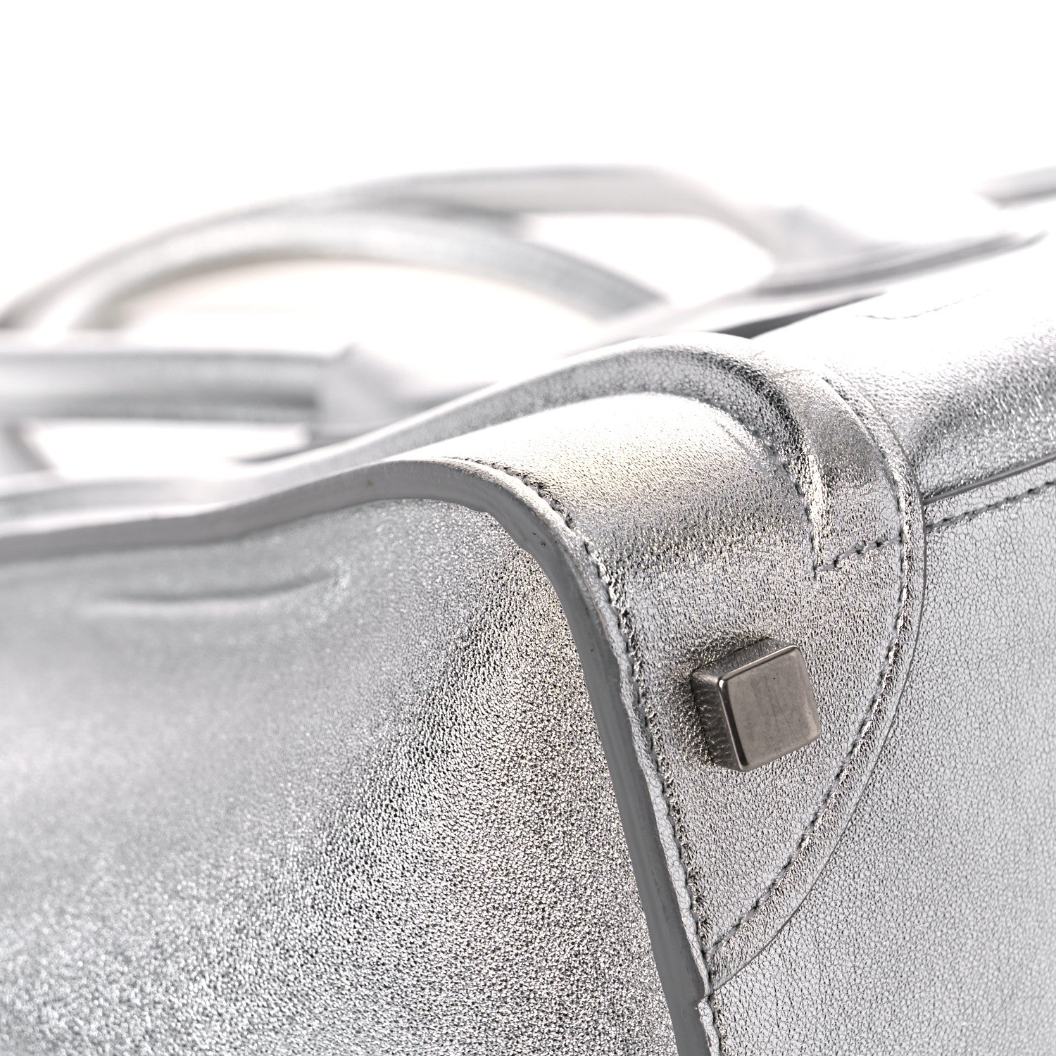 Celine Laminated Lambskin Micro Luggage Silver 8 of 18