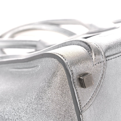Celine Laminated Lambskin Micro Luggage Silver 8 of 18