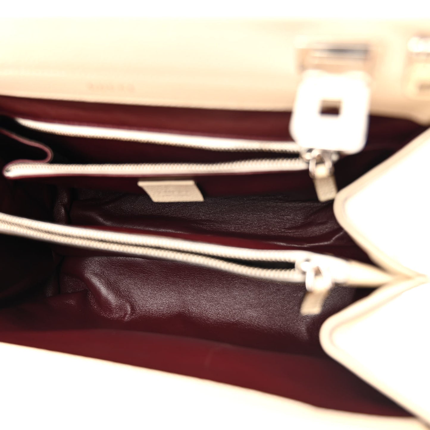 Grainy Calfskin Small Zumi Top Handle Bag Mystic White