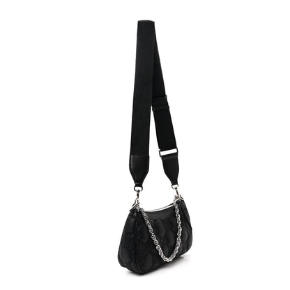 Gucci Nylon Calfskin Enamel GG Matelasse Chain Handbag Black 3 of 10