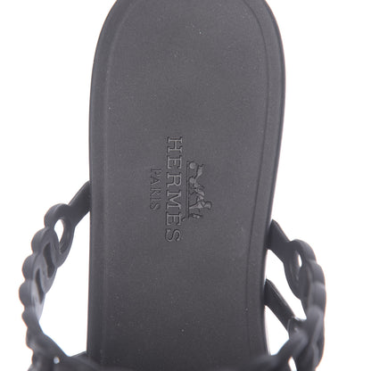Hermes Rubber Chaine d'Ancre Nude Sandals 38 Black 6 of 8