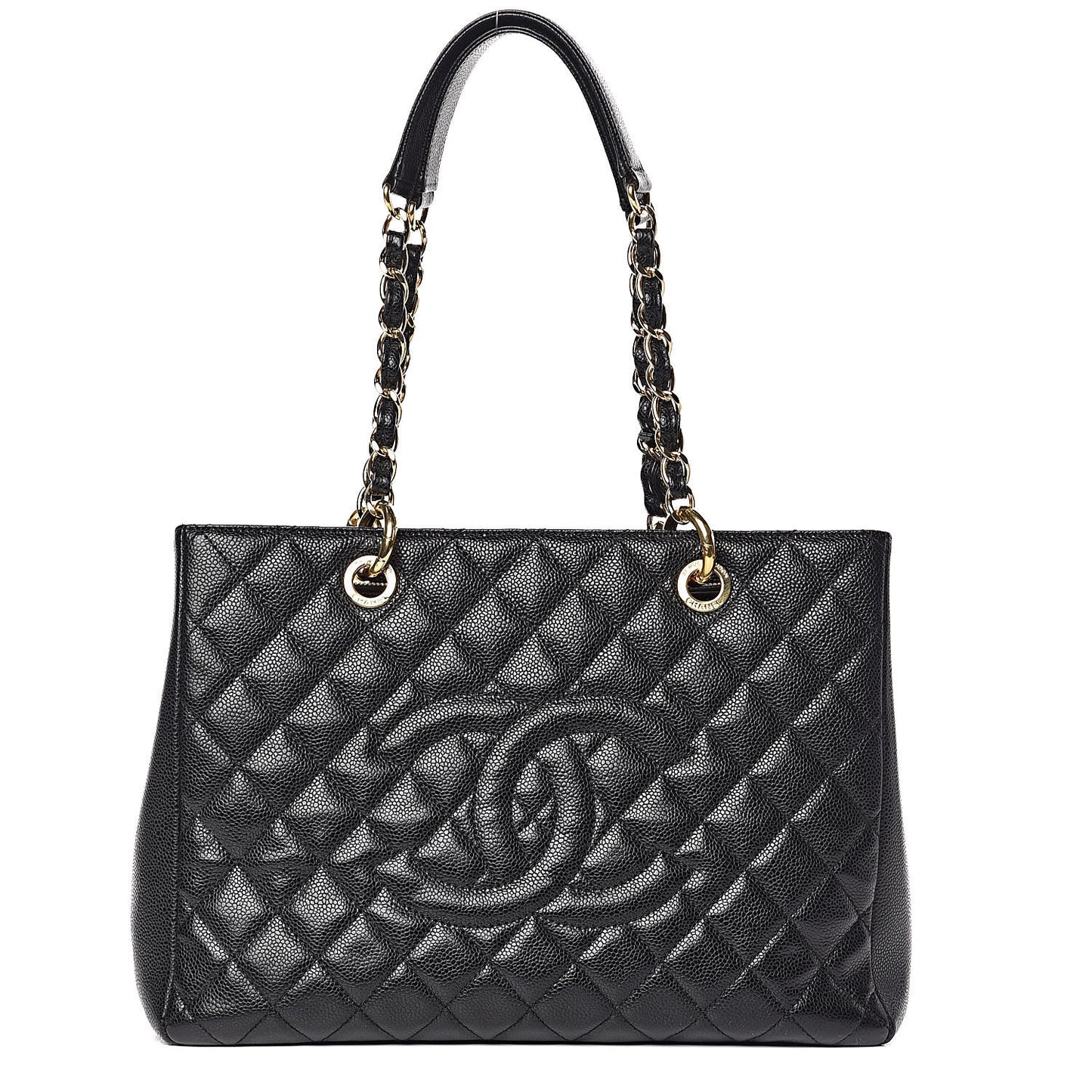 Caviar Quilted Grand Shopping Tote GST Black