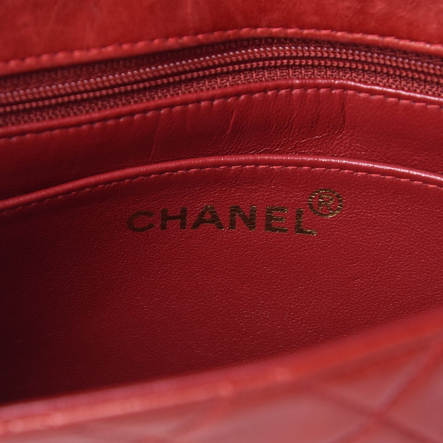 Lambskin Quilted Mini Square Flap Red