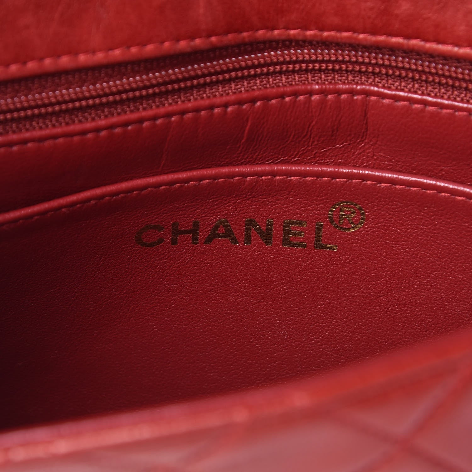 Chanel Lambskin Quilted Mini Square Flap Red 6 of 16