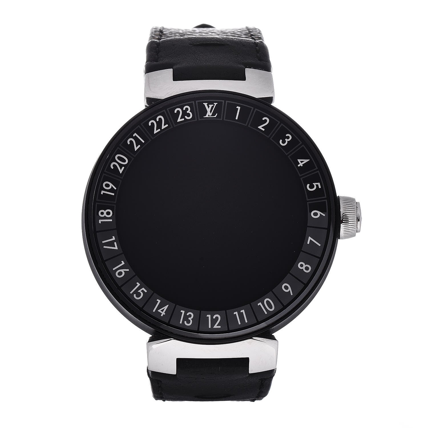 Louis Vuitton Stainless Steel Canvas Alligator 42mm Tambour Horizon Smartwatch 1 of 6