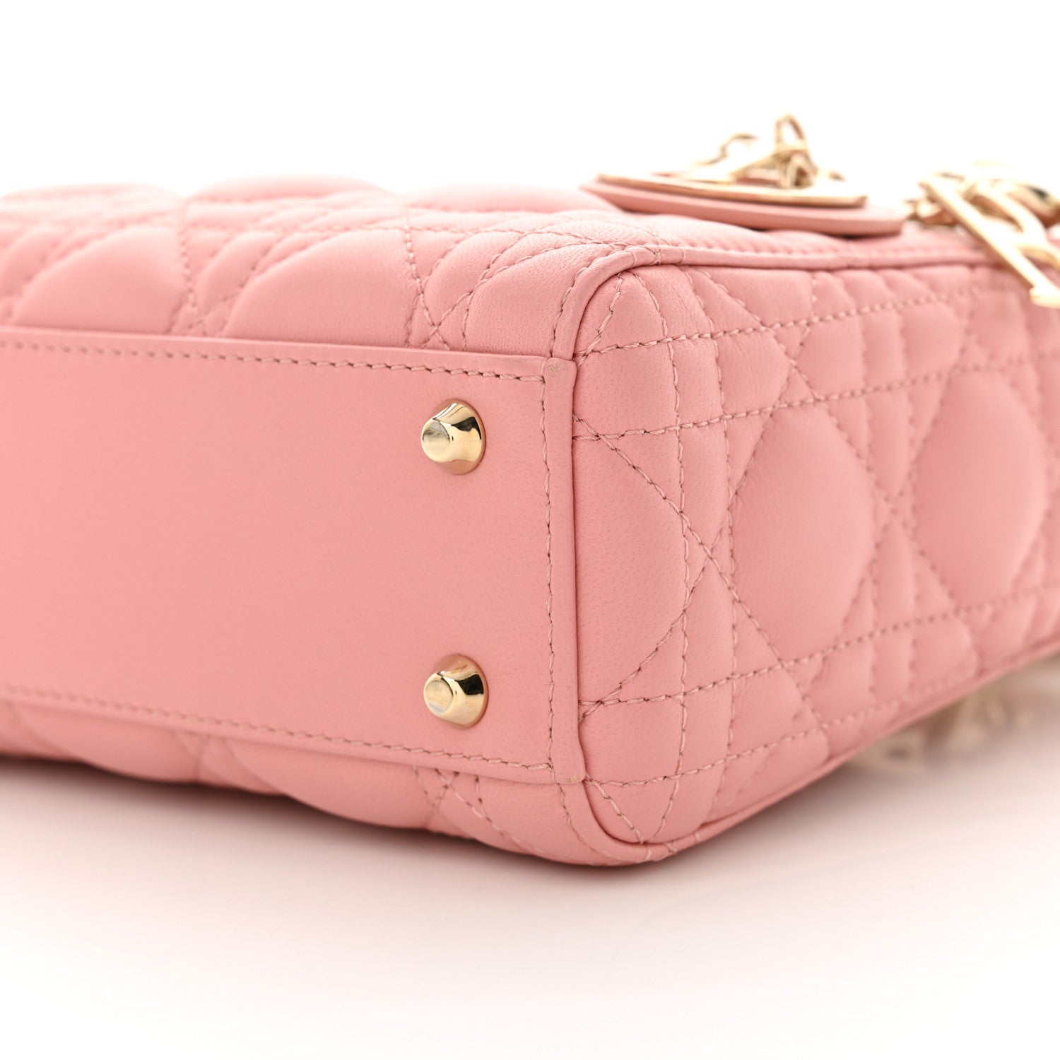 Christian Dior Lambskin Cannage Mini Lady Dior Old Rose 10 of 13