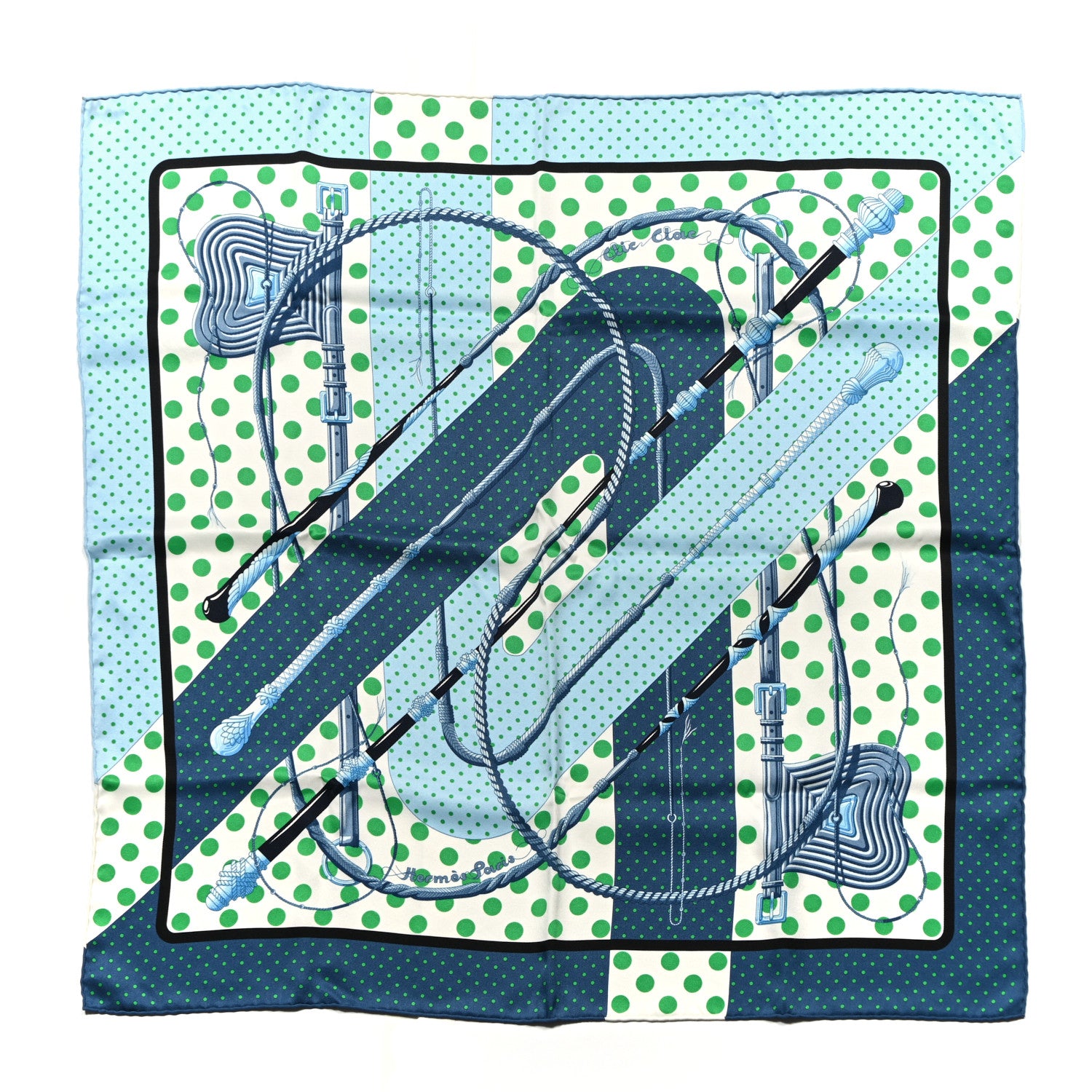 Hermes Silk Clic Clac A Pois Scarf 70 1 of 6
