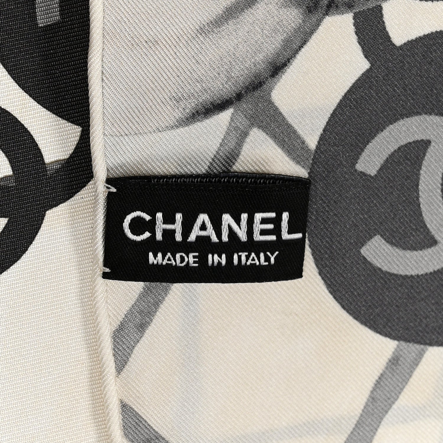 Chanel Silk Camellia CC Square Scarf Ivory 3 of 4