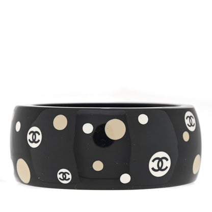 Chanel Resin Polka Dot CC Cuff Black 3 of 4
