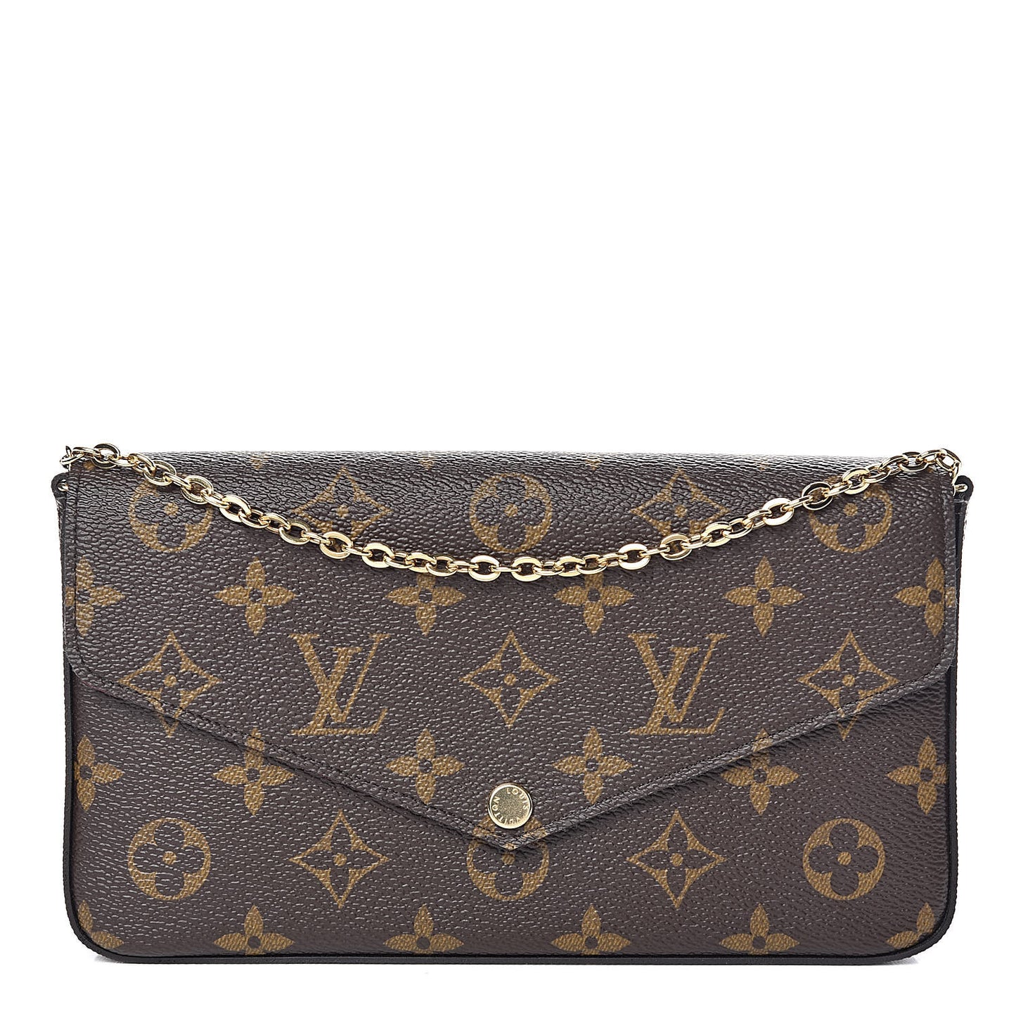 Monogram Pochette Felicie Chain Wallet Fuchsia