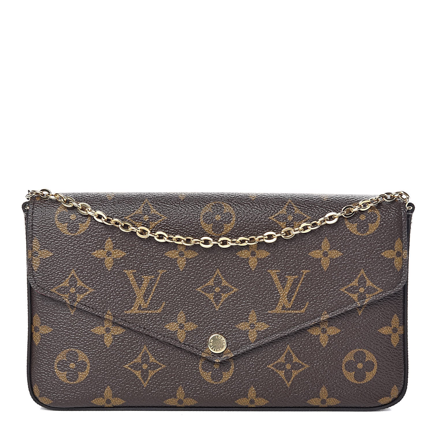Louis Vuitton Monogram Pochette Felicie Chain Wallet Fuchsia 1 of 9