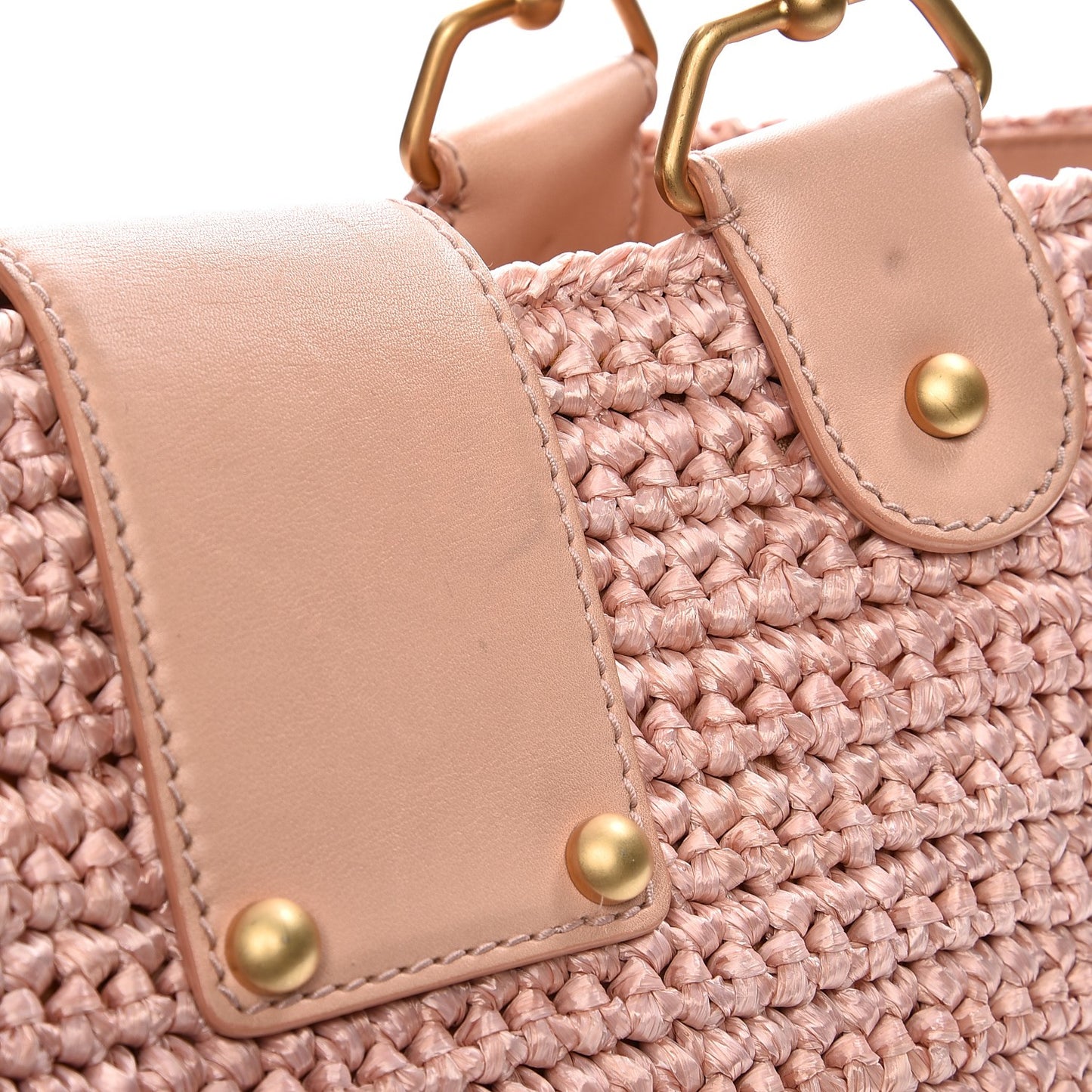 Straw Raffia Tote Pink