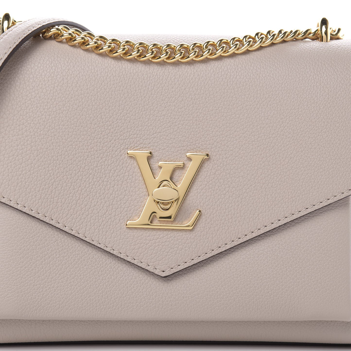 Soft Calfskin MyLockme Chain Bag BB Greige