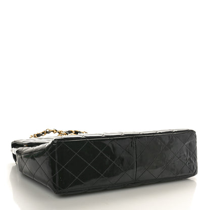 Chanel Patent Quilted XL Jumbo Single Flap Black 3 of 12