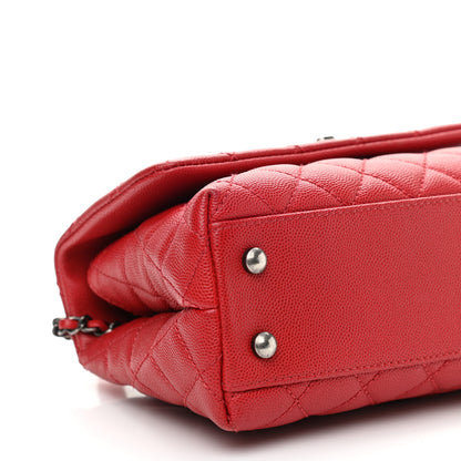 Chanel Caviar Quilted Mini Coco Handle Flap Dark Red 8 of 10