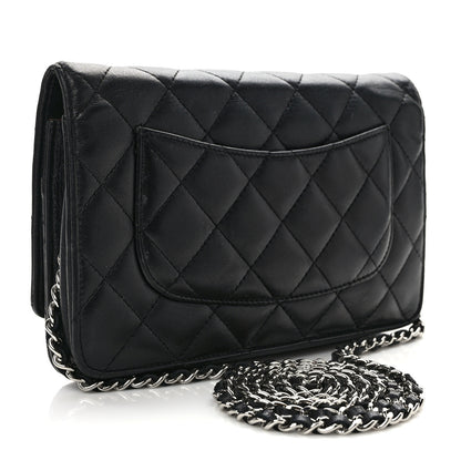 Chanel Lambskin Quilted Wallet On Chain WOC Black 3 of 14