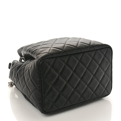 Chanel Grained Calfskin Quilted Medium CC Chain Bucket Drawstring Bag Black 4 of 8