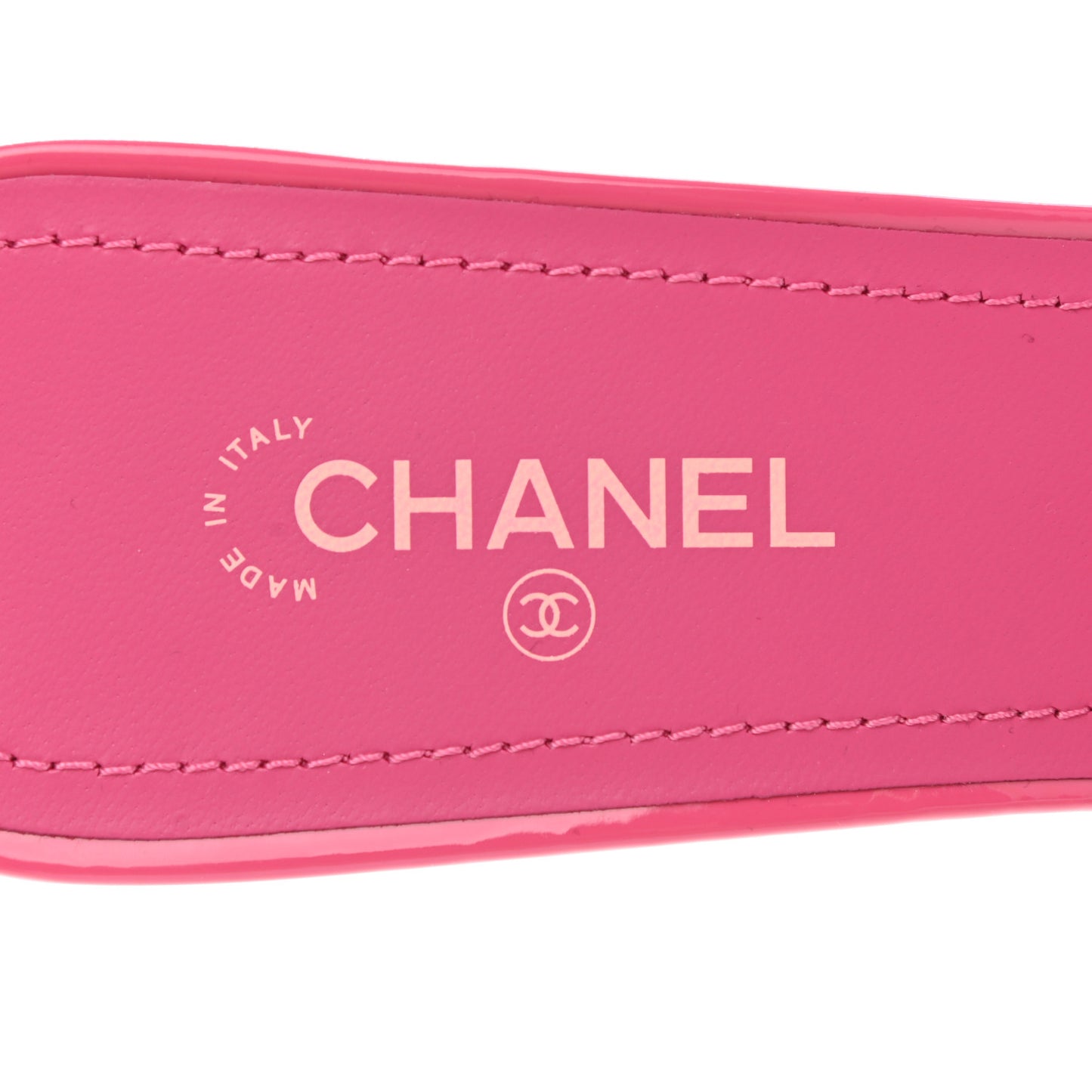 Patent Calfskin CC Mules 38 Dark Pink Light Pink