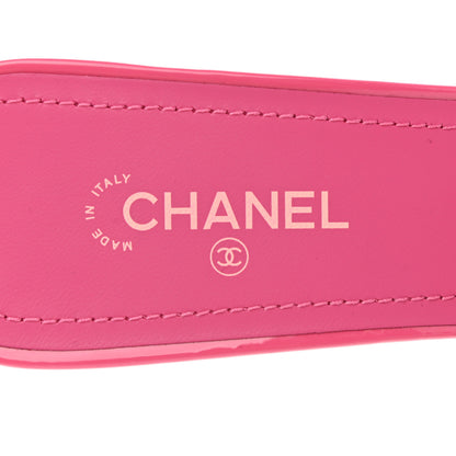 Chanel Patent Calfskin CC Mules 38 Dark Pink Light Pink 7 of 8