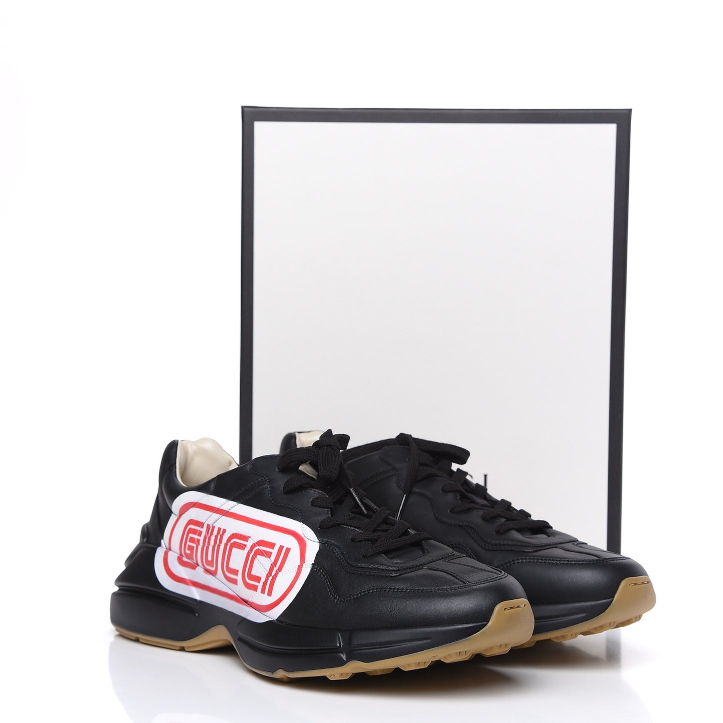 X SEGA Calfskin Logo Mens Rhyton Sneakers 13 Black