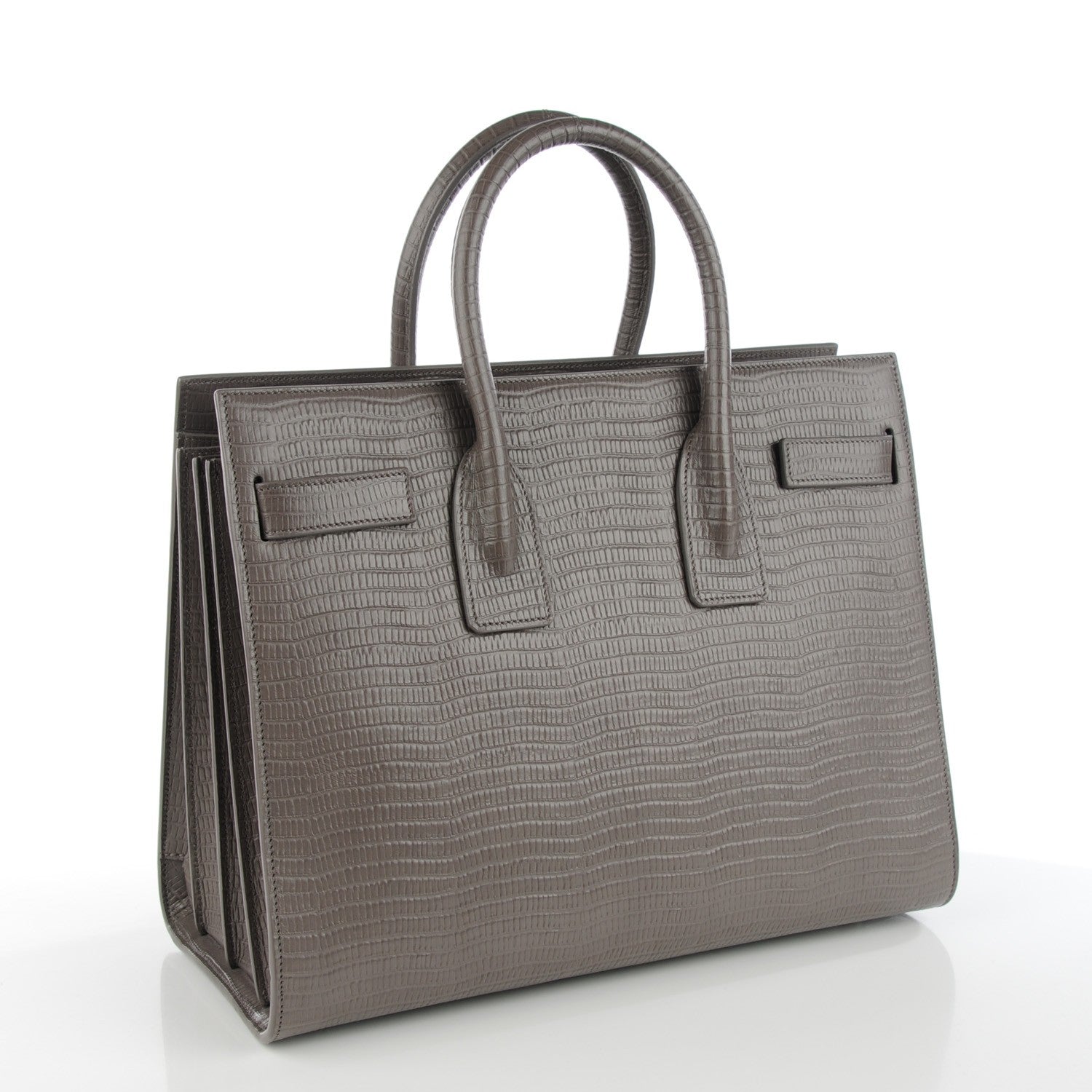 Saint Laurent Snake Embossed Small Sac De Jour Fog 3 of 7