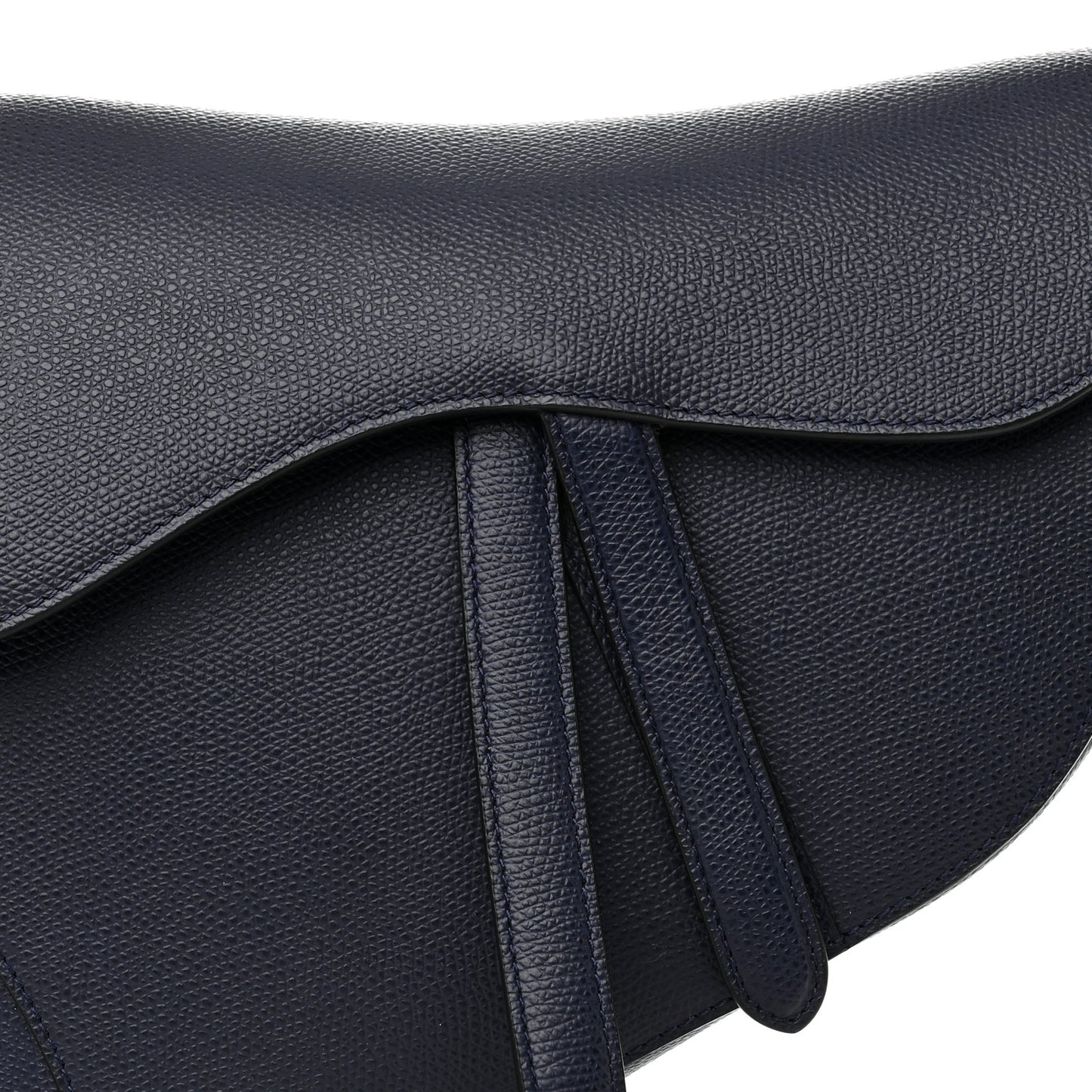 Grained Calfskin Saddle Bag Navy