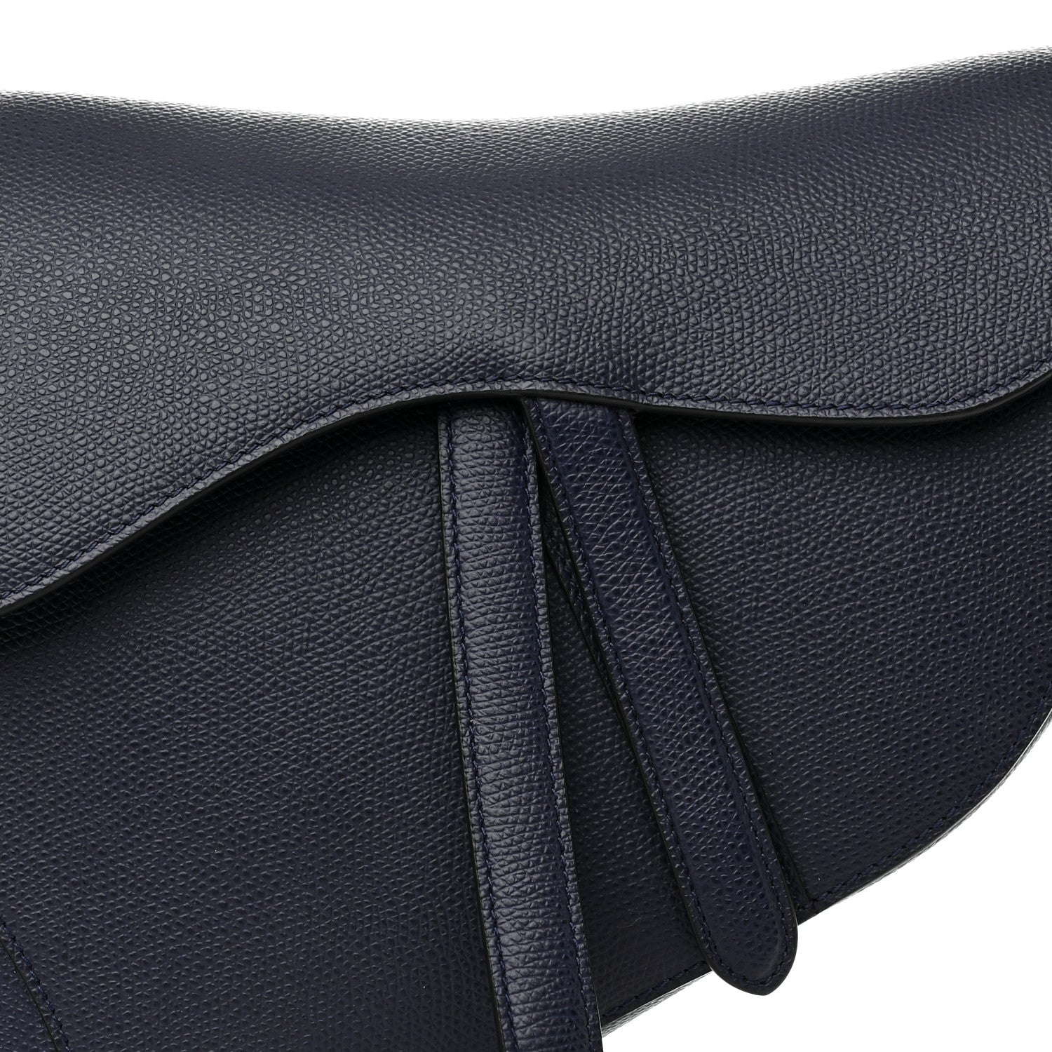 Christian Dior Grained Calfskin Saddle Bag Navy 8 of 10