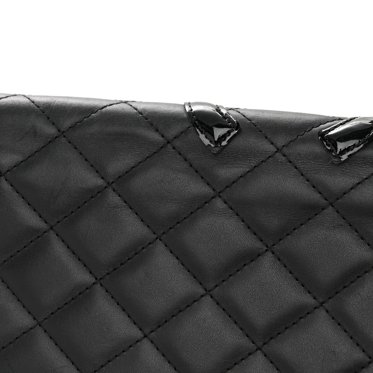 Calfskin Quilted Cambon Yen Wallet Black