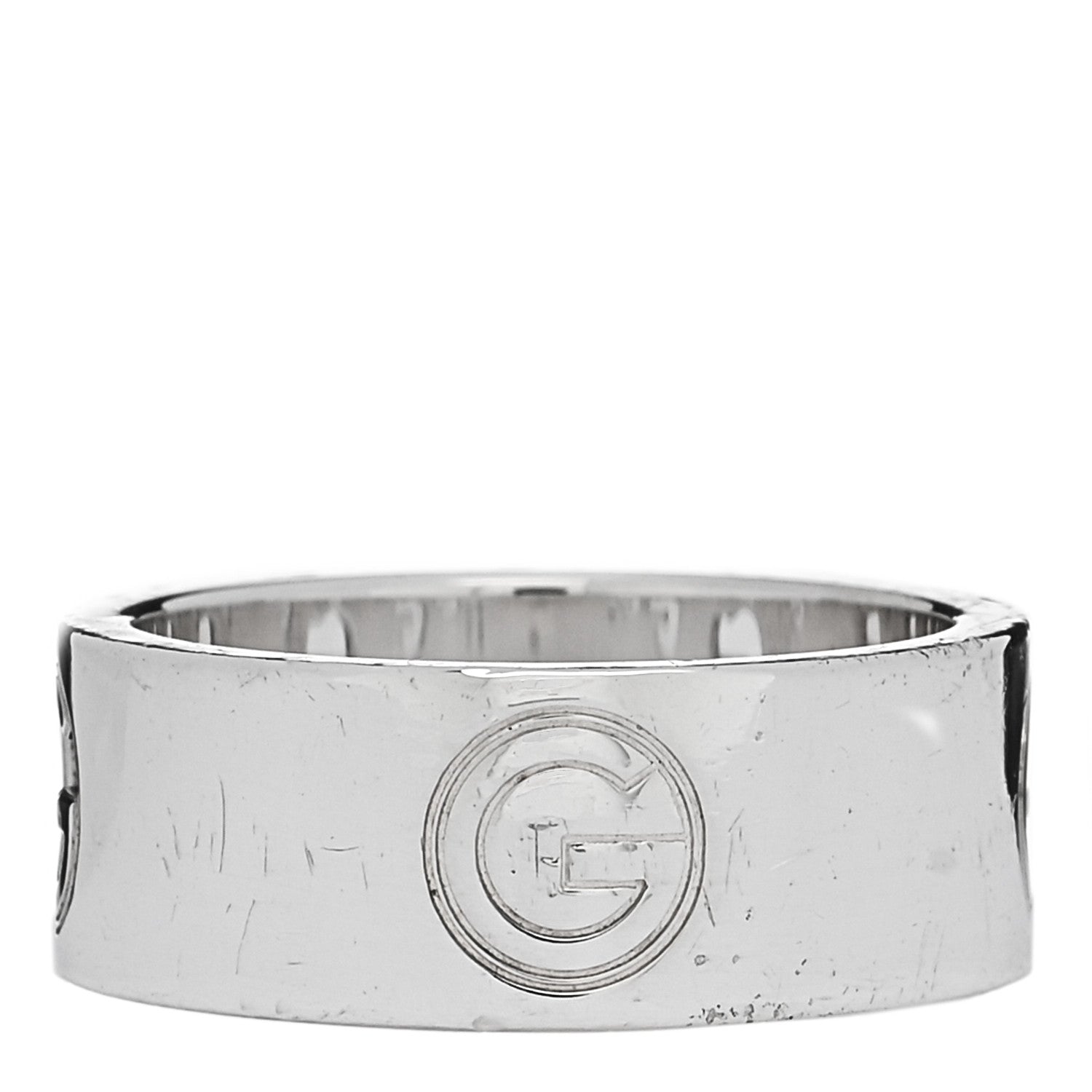 Gucci Sterling Silver G Cutout Band Ring 58 8.25 3 of 7