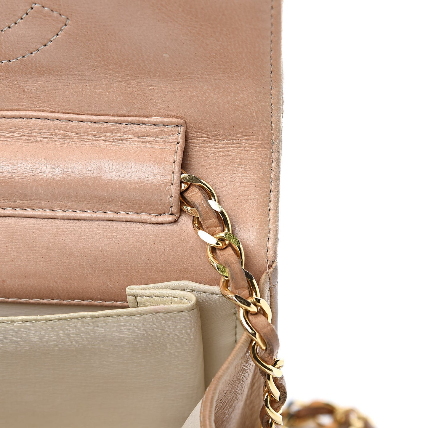 Lambskin Quilted Mini Flap Beige