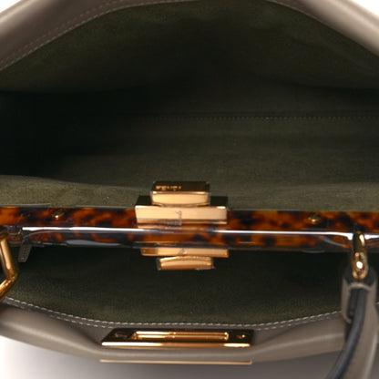 Fendi Vitello Seta Plexiglass Tortoise Medium Peekaboo Iconic Satchel Tortora 6 of 10
