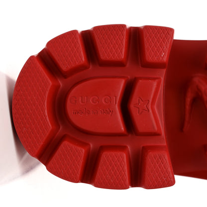 Gucci Rubber Womens Horsebit Ankle Boots 35 Maple Red 6 of 8