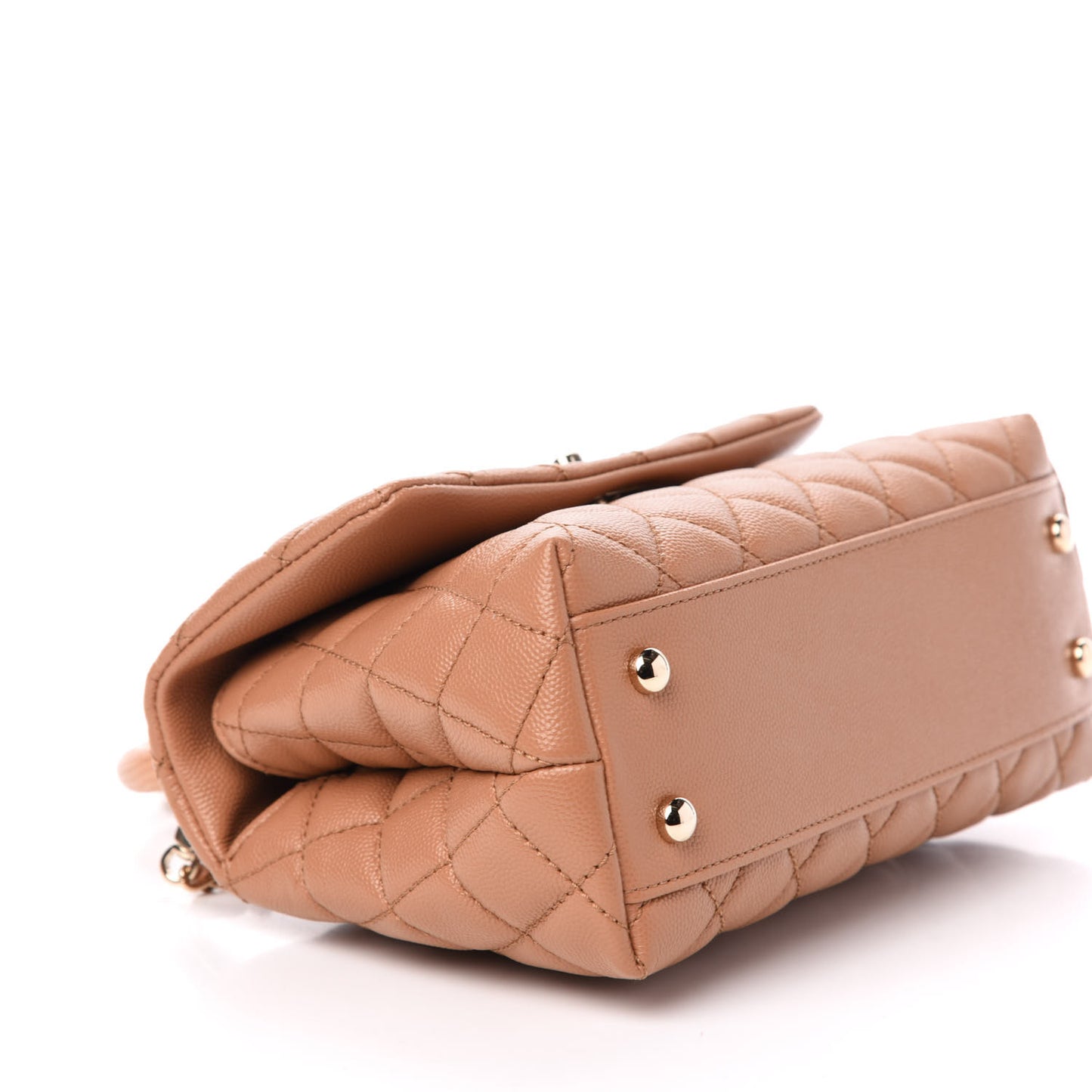 Caviar Quilted Lizard Embossed Mini Coco Handle Flap Brown