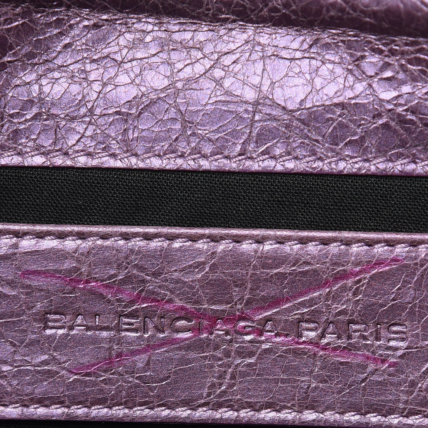 Balenciaga Agneau Classic Hardware Envelope Clutch Metallic Purple 8 of 11