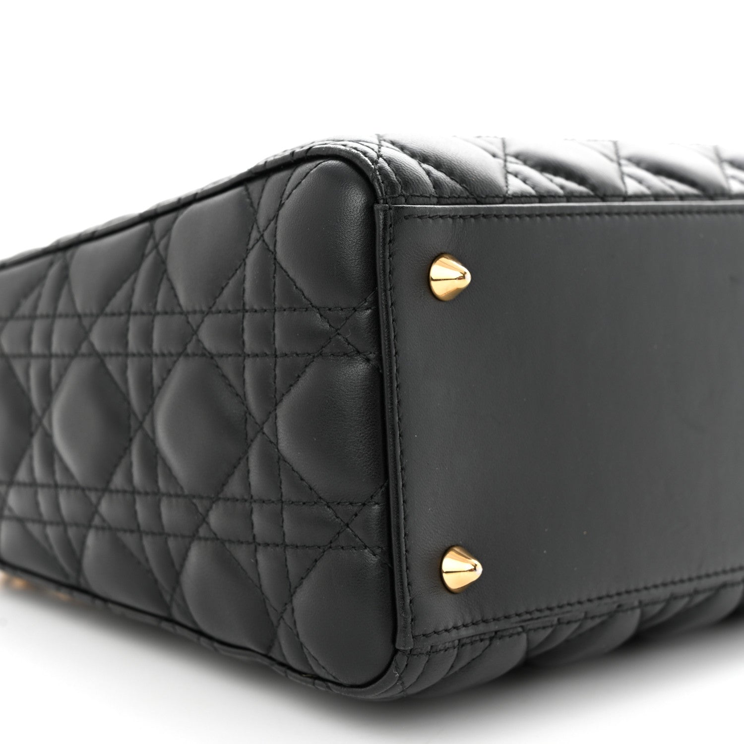 Christian Dior Lambskin Cannage Medium Lady Dior Black 9 of 12