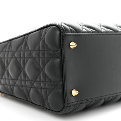 Christian Dior Lambskin Cannage Medium Lady Dior Black 9 of 12