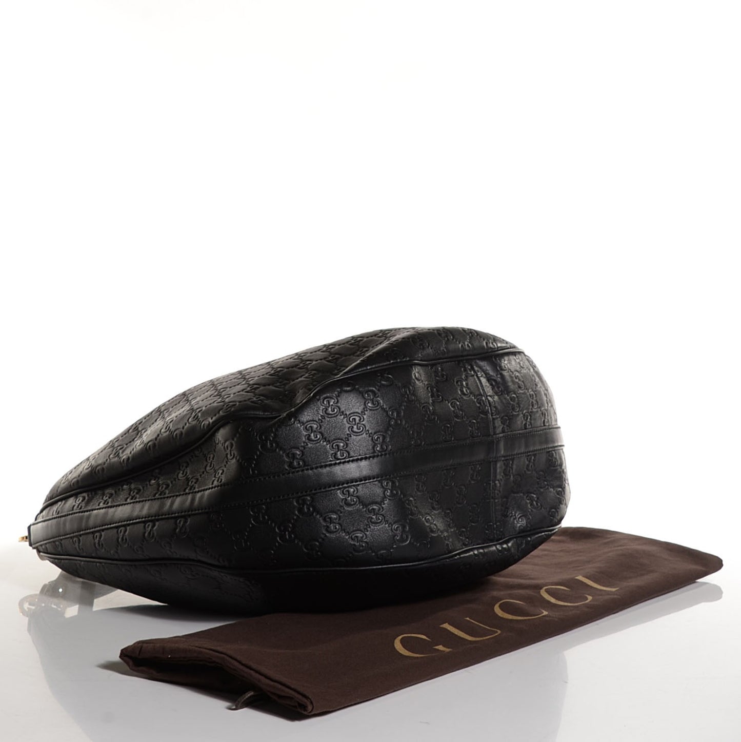 Guccissima Large GG Twins Hobo Black