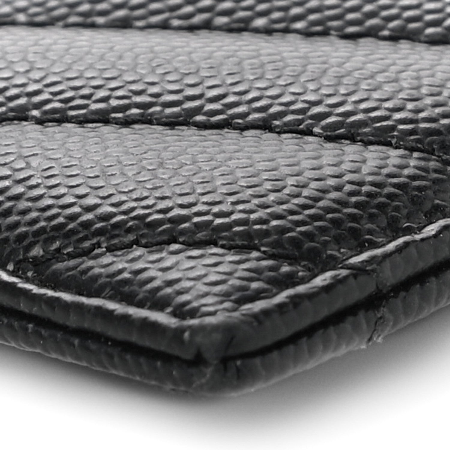 Saint Laurent Grain De Poudre Matelasse Chevron Monogram Credit Card Case Black 9 of 11