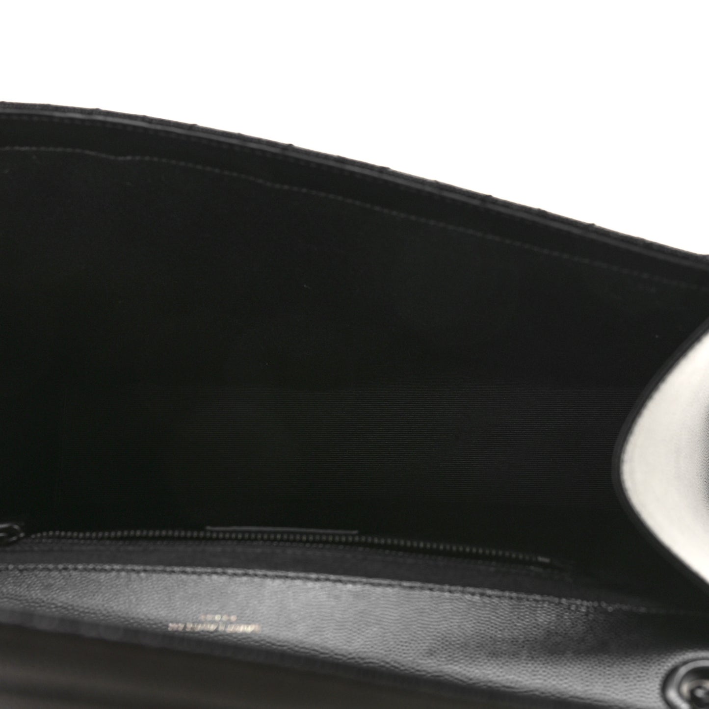 Grain De Poudre Textured Mixed Matelasse Large Triquilt Monogram Monochrome Satchel Black